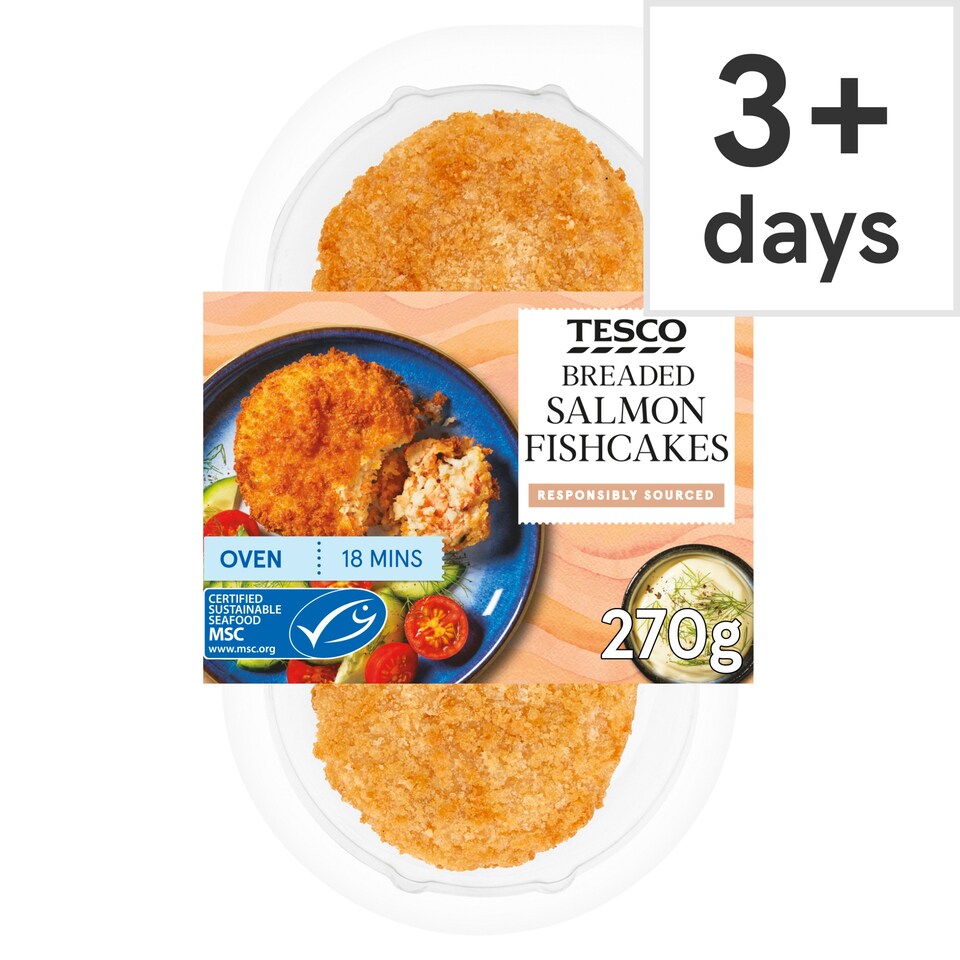 Tesco Breaded Salmon Fishcakes 270G