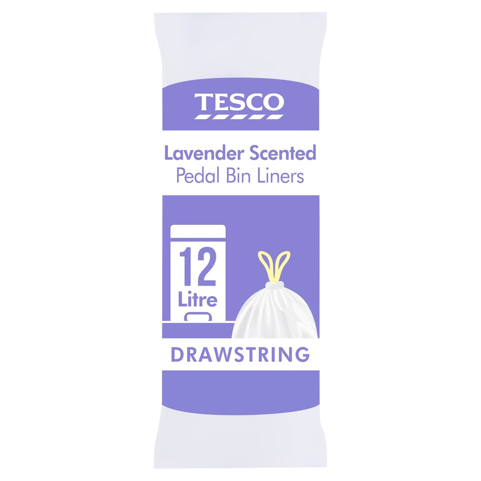 image 1 of Tesco Drawstring Scented Bin Liners 12Lx 25Pk