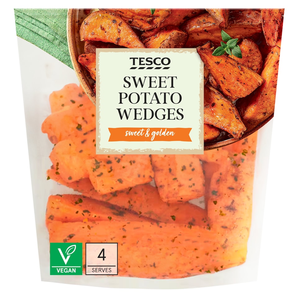 Tesco Sweet Potato Wedges In Parsley & Thyme Oil 500G