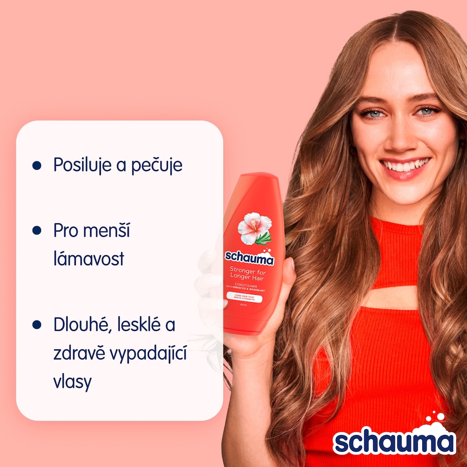 Obrázek 1 pro produkt Schauma Stronger for Longer Hair kondicionér pro dlouhé vlasy s ibiškem a rozmarýnem 250ml