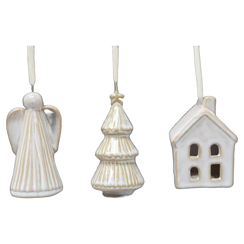 Bayswood Ceramic Hanging Christmas Decoration Assortment