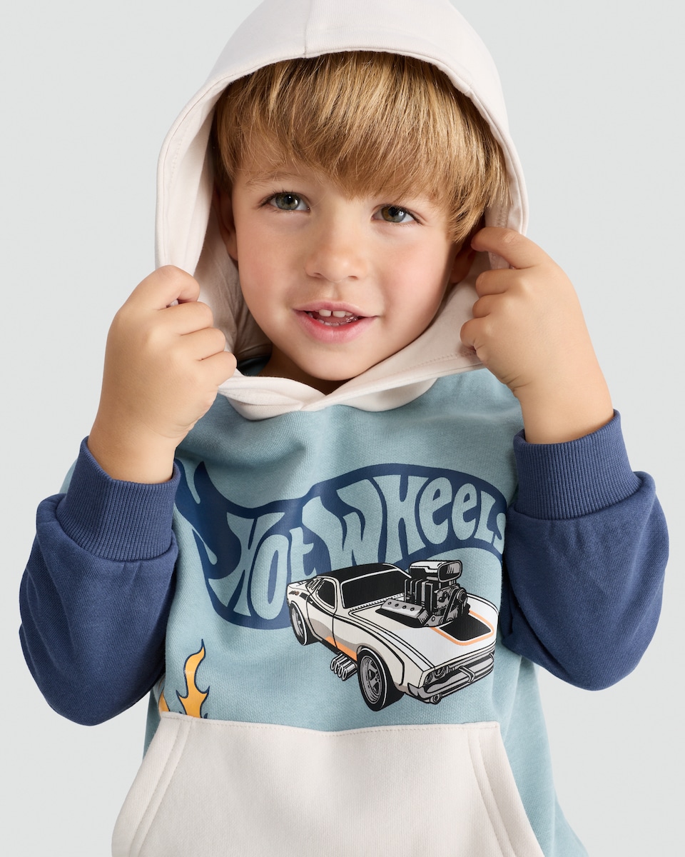 image 1 of Hot Wheels 2-Piece Cotton Rich Hoodie and Joggers Set in Blue