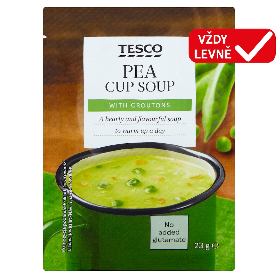 Tesco Pea Cup Soup with Croutons 23g