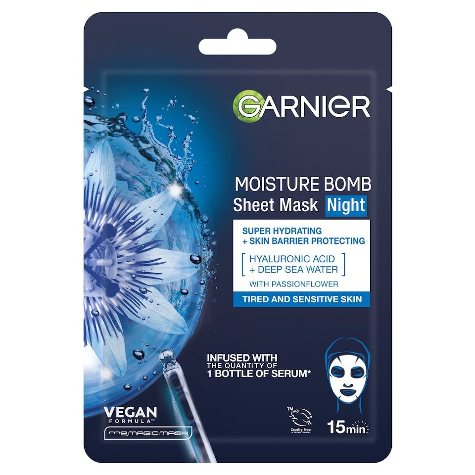 image 1 of Garnier Skin Active Night Time Face Bomb Tissue Mask 32G