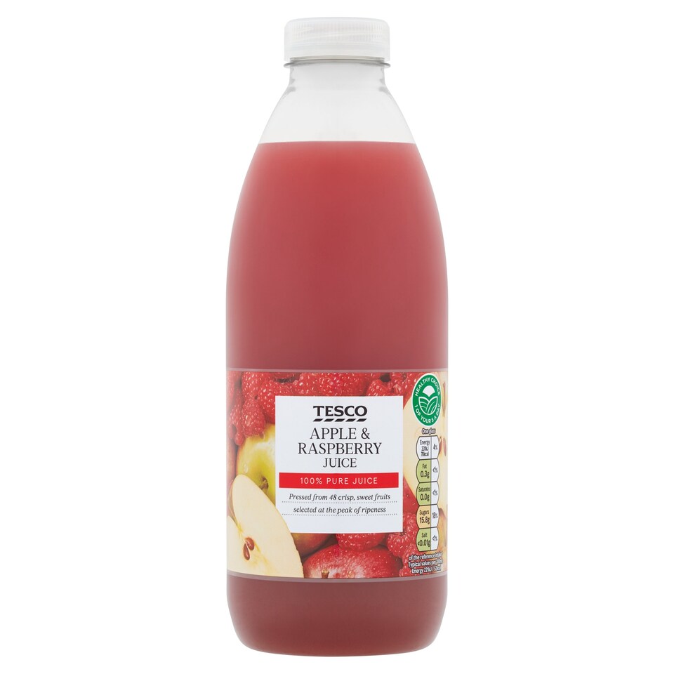 Tesco 100 Pure Pressed Apple & Raspberry Juice 1L Tesco Groceries