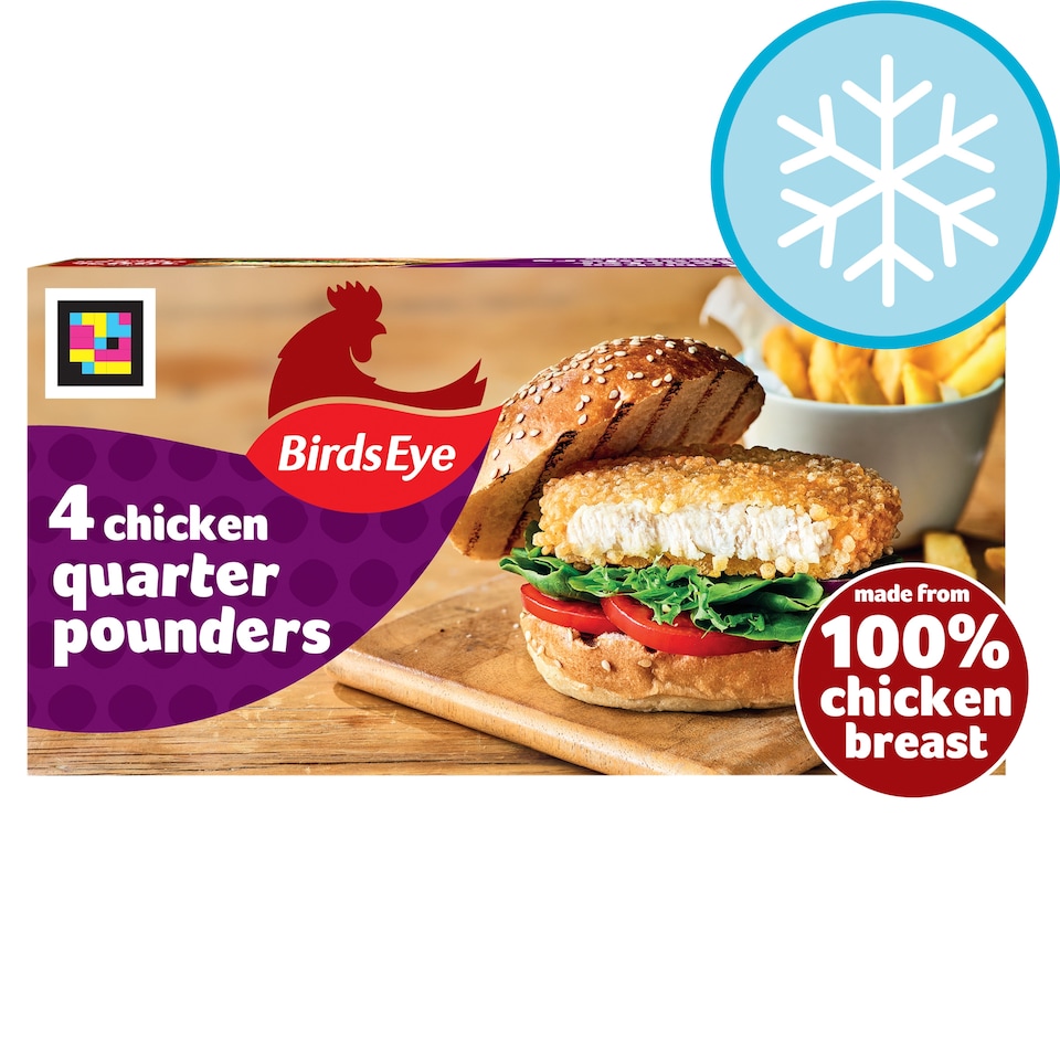 Birds Eye 4 Chicken Quarter Pounders Burgers 454g
