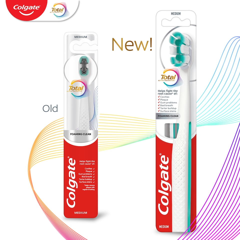 image 1 of Colgate Total Active Prevention Foaming Clean Soft Toothbrush 1 Pack