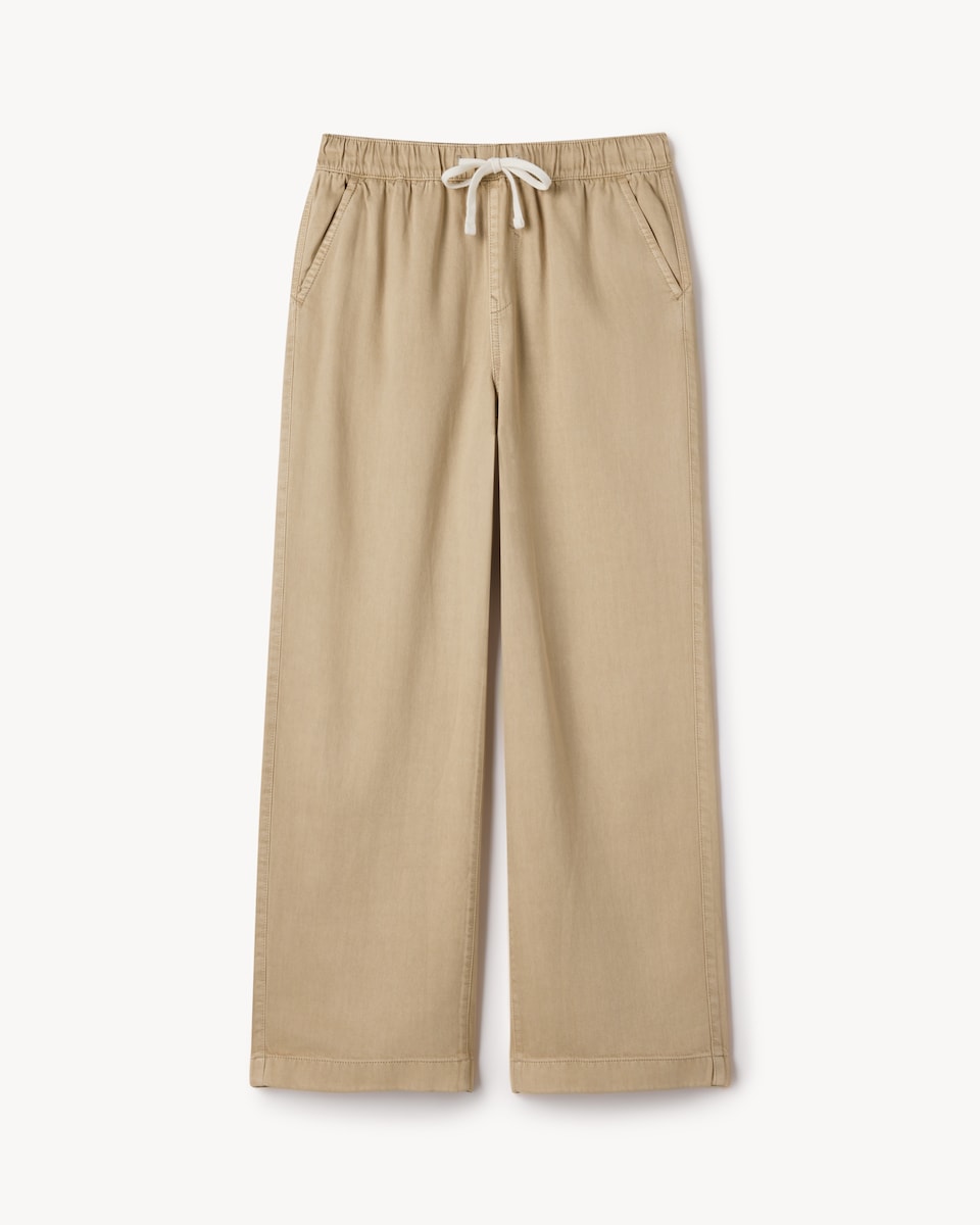 image 1 of F&F Pure Lyocell Wide Leg Trousers in Stone