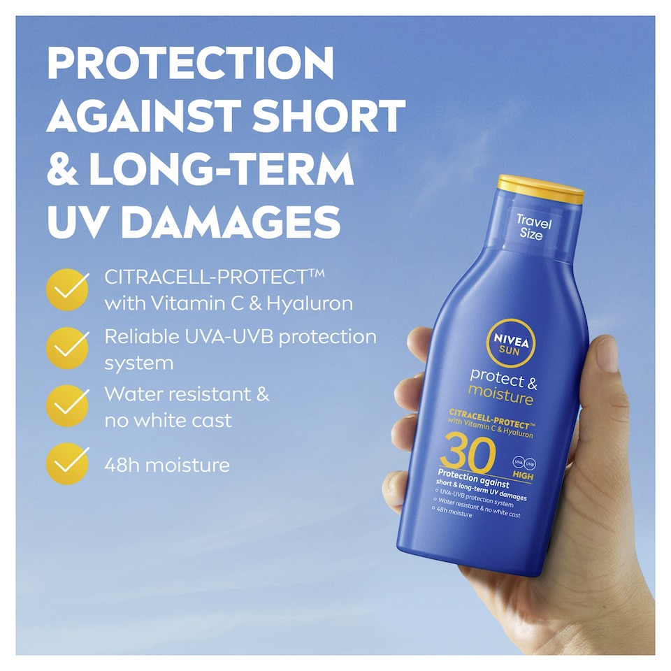 image 1 of NIVEA SUN Sun Cream Lotion SPF30 Water Resistant 100ml Travel Size