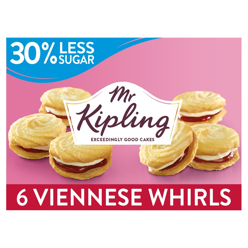 Mr Kipling Reduced Sugar Viennese Whirls Cakes 6Pack