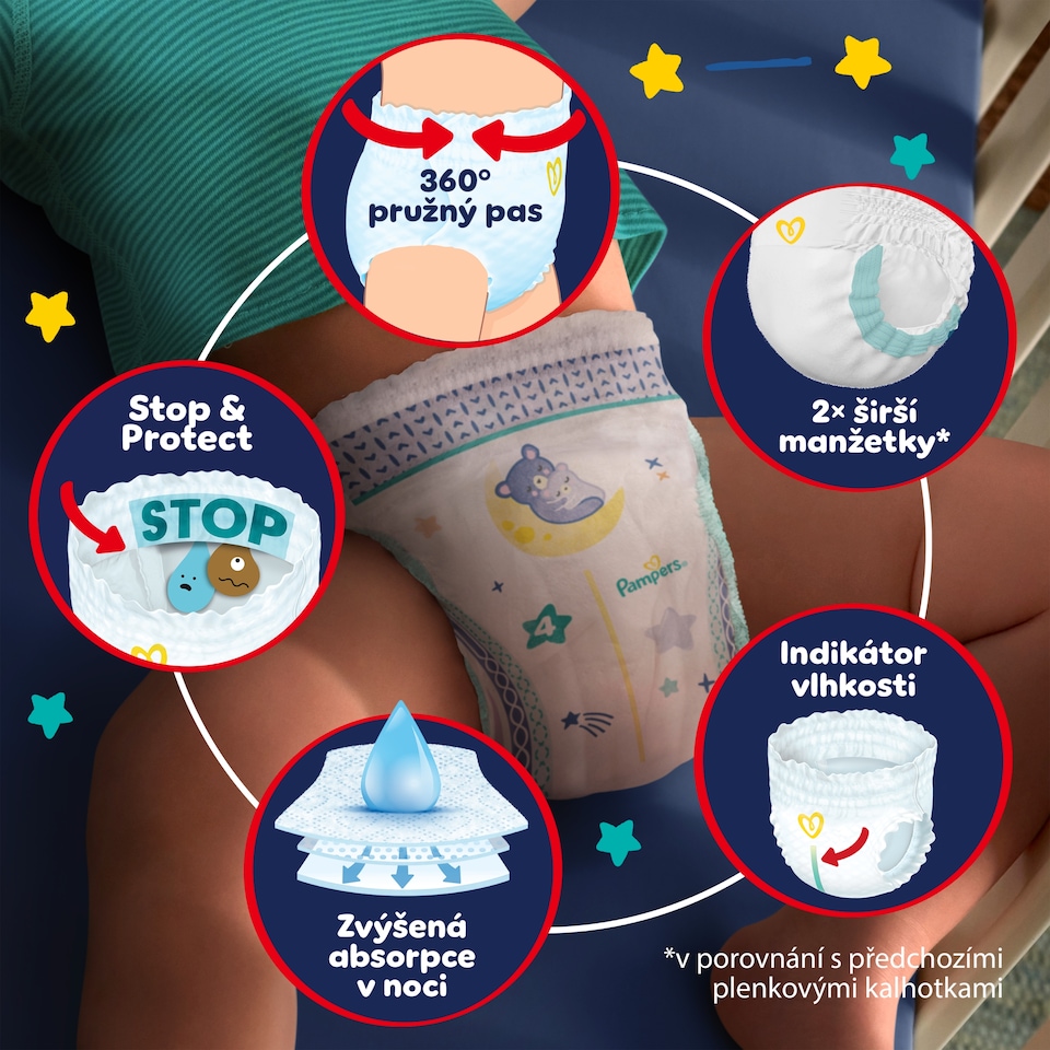 image 1 of Plenkové Kalhotky Pampers Pants Night Velikost 6, 19 Kusů, 13kg+