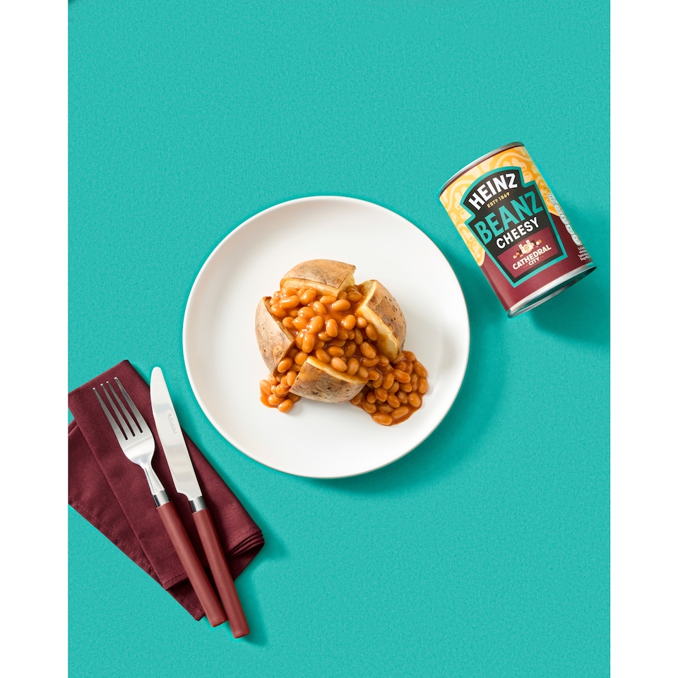 image 1 of Heinz Cathedral City Cheesy Baked Beans 390G