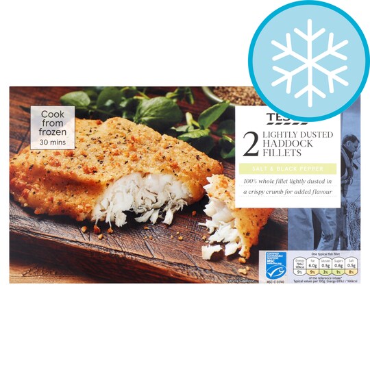 Tesco Lightly Dusted Haddock 285G Tesco Groceries