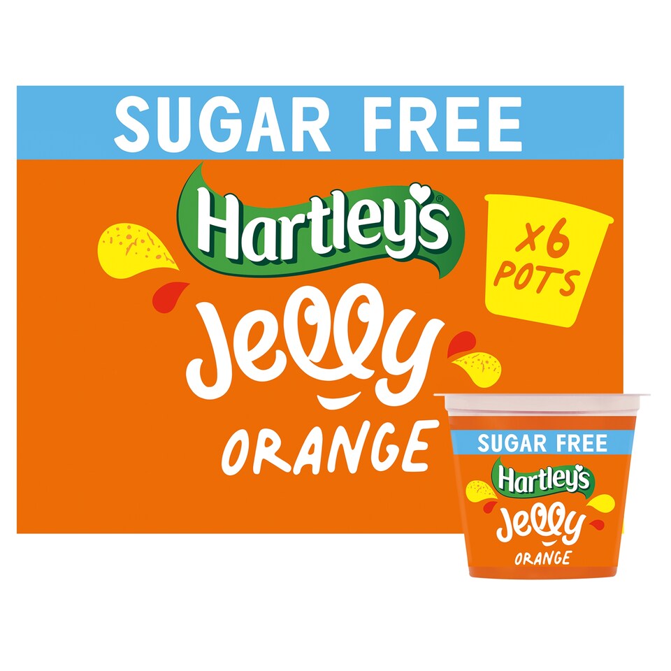 Hartleys No Added Sugar Orange Jelly Pots 6X115g
