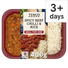 Tesco Spicy Beef Chilli & Rice 400G