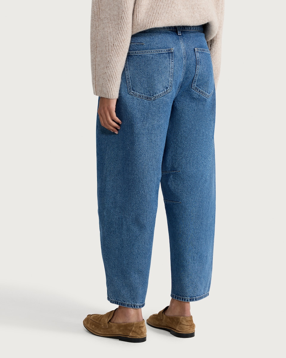 image 1 of F&F Barrel Leg Jeans in Navy