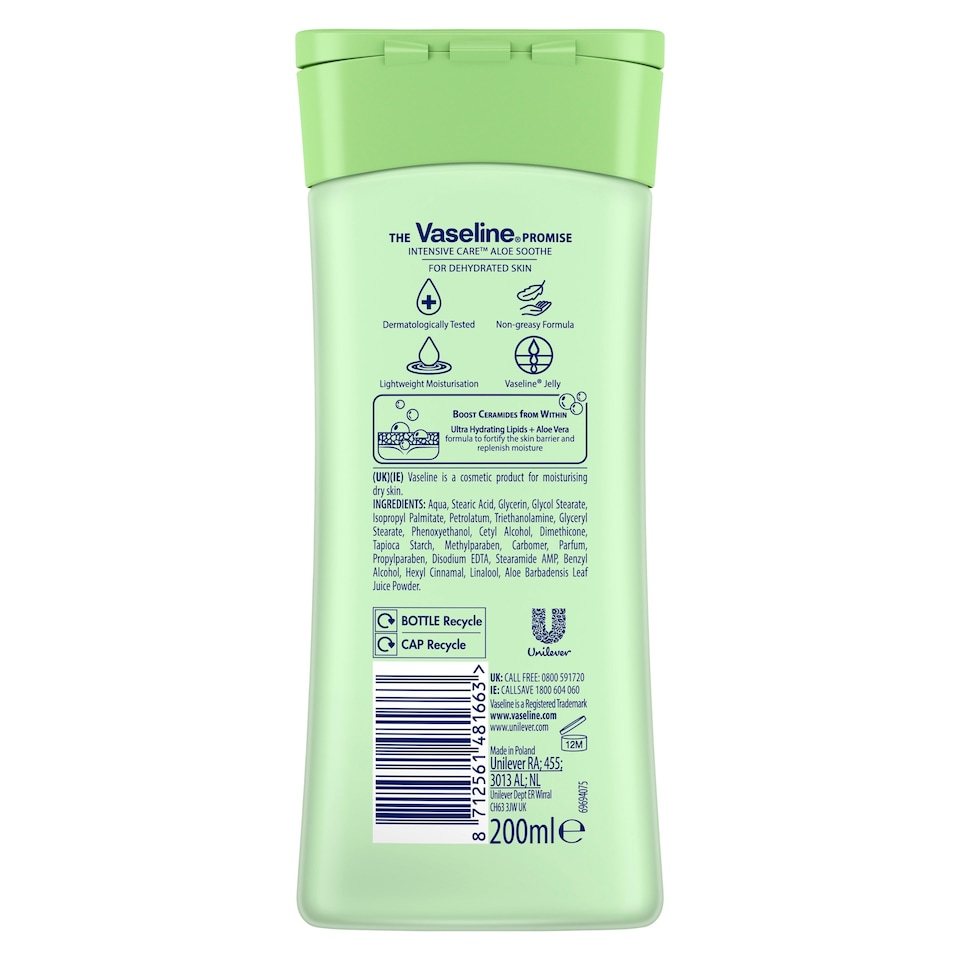 image 1 of Vaseline Intensive Care Aloe Lotion200ml