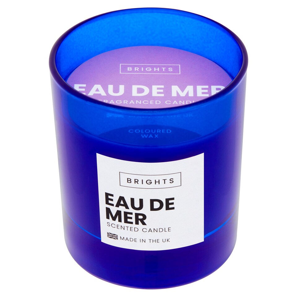 Wax Lyrical Bright Blue Candle Eau De Mer 190G Tesco Groceries