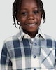 image 2 of F&F Boys Pure Cotton Check Print Popper Front Shacket in Blue