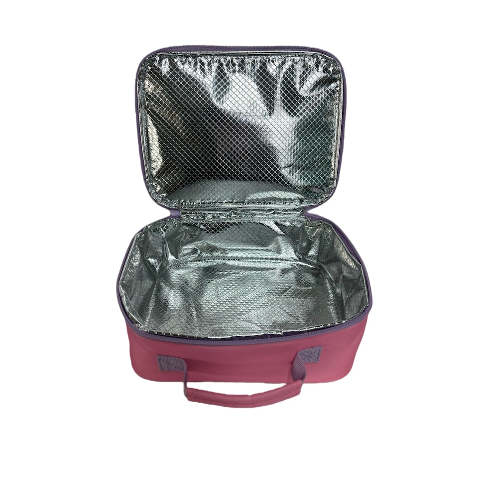 image 1 of Tesco Pink With Lilac Trim Lunch Bag