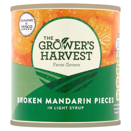 Growers Harvest Mandarin Pieces In Syrup 312G Tesco Groceries