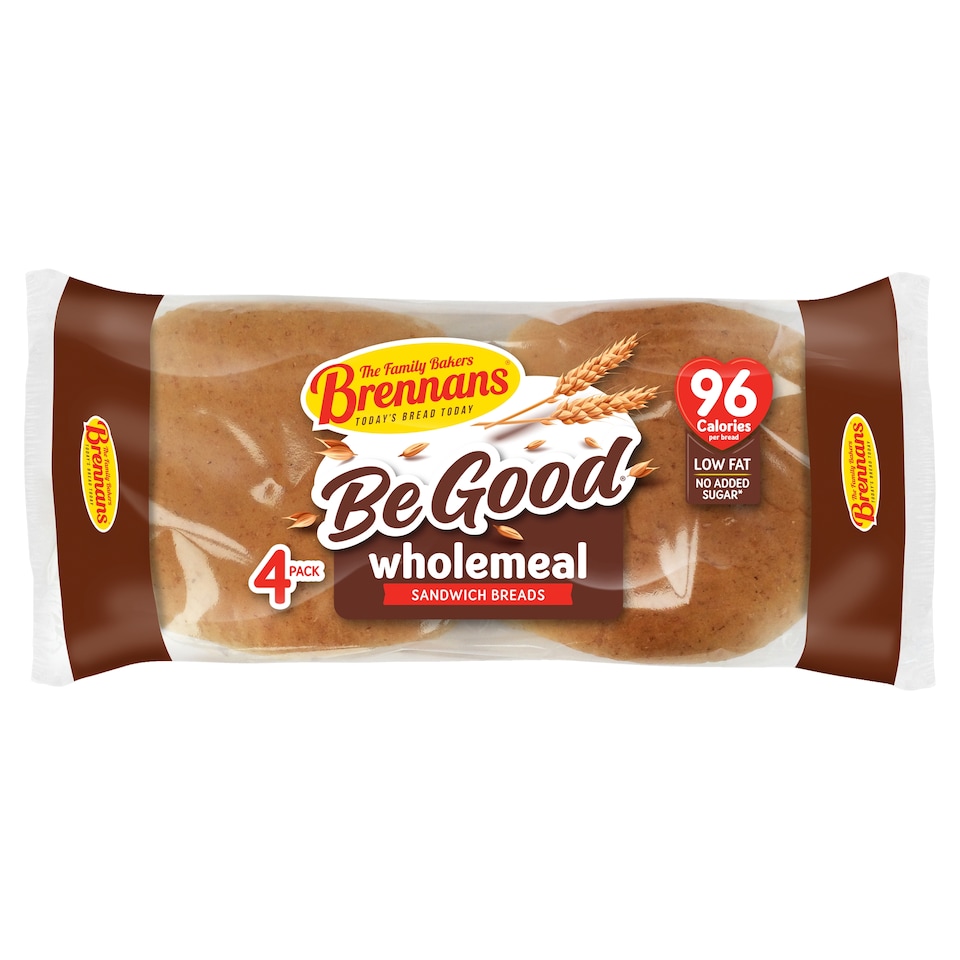 Brennans Be Good Wholemeal Sandwich Bread Rolls 160g