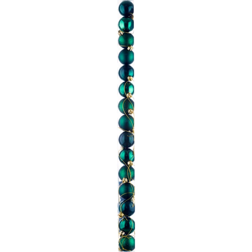 Tesco Teal Baubles 40 mm 15 pcs