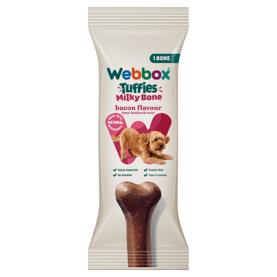 Webbox Tuffies Dog Bacon Milky Bone 90g