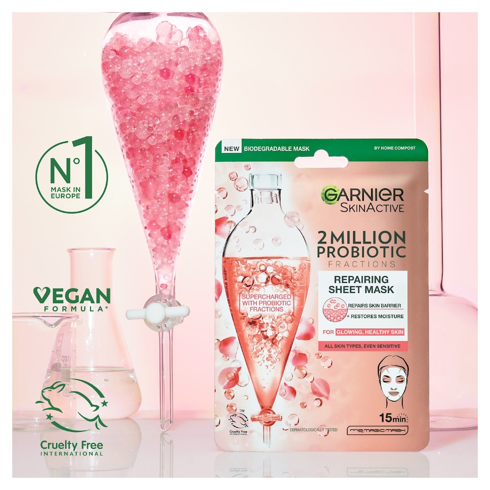 image 1 of Garnier Skin Active 2 Million Probiotic Face Mask 22G