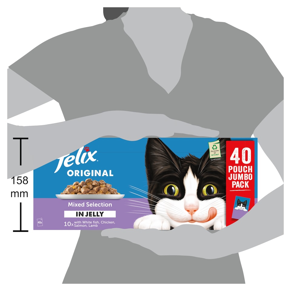 image 1 of FELIX Original Mixed Selection in Jelly Wet Cat Food 40x85g