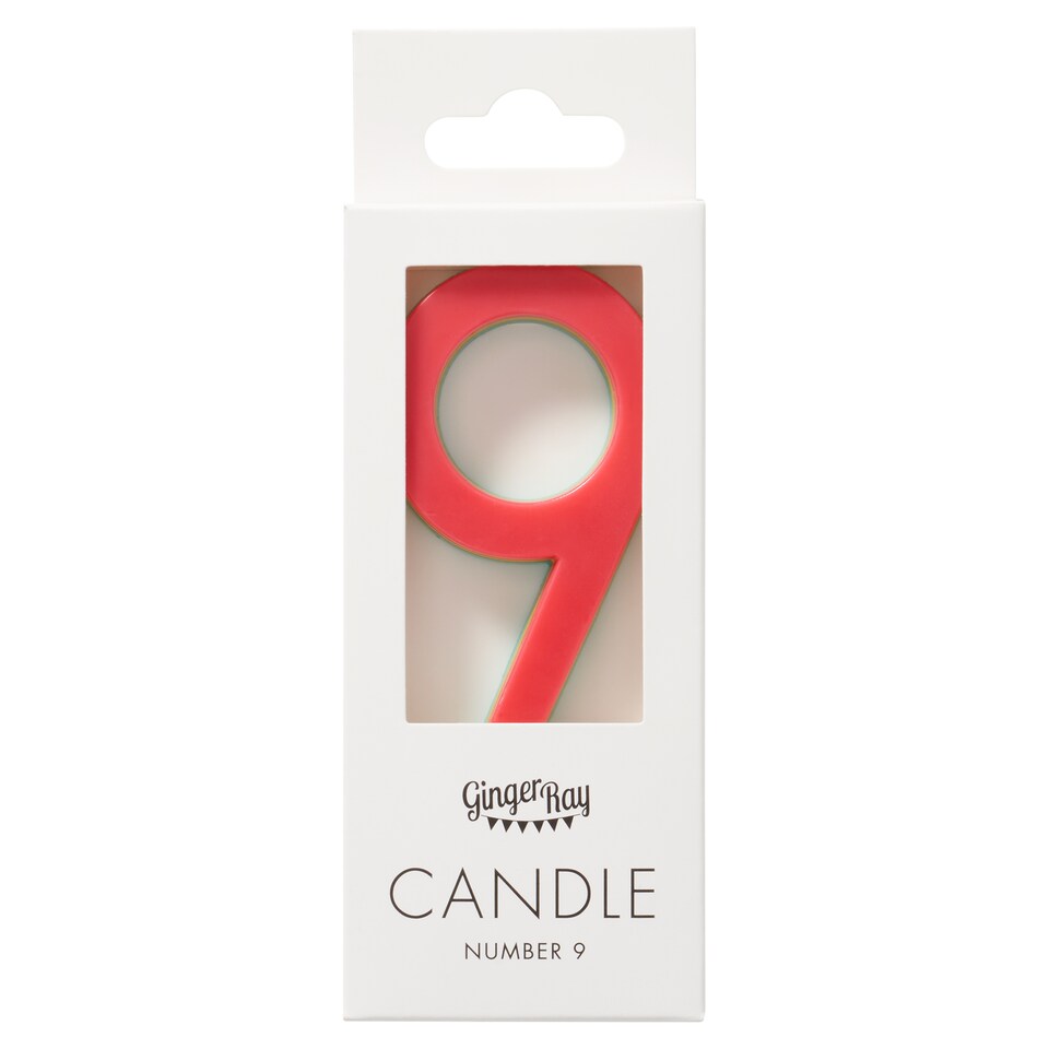 image 1 of Ginger Ray Rainbow Number 9 Candle