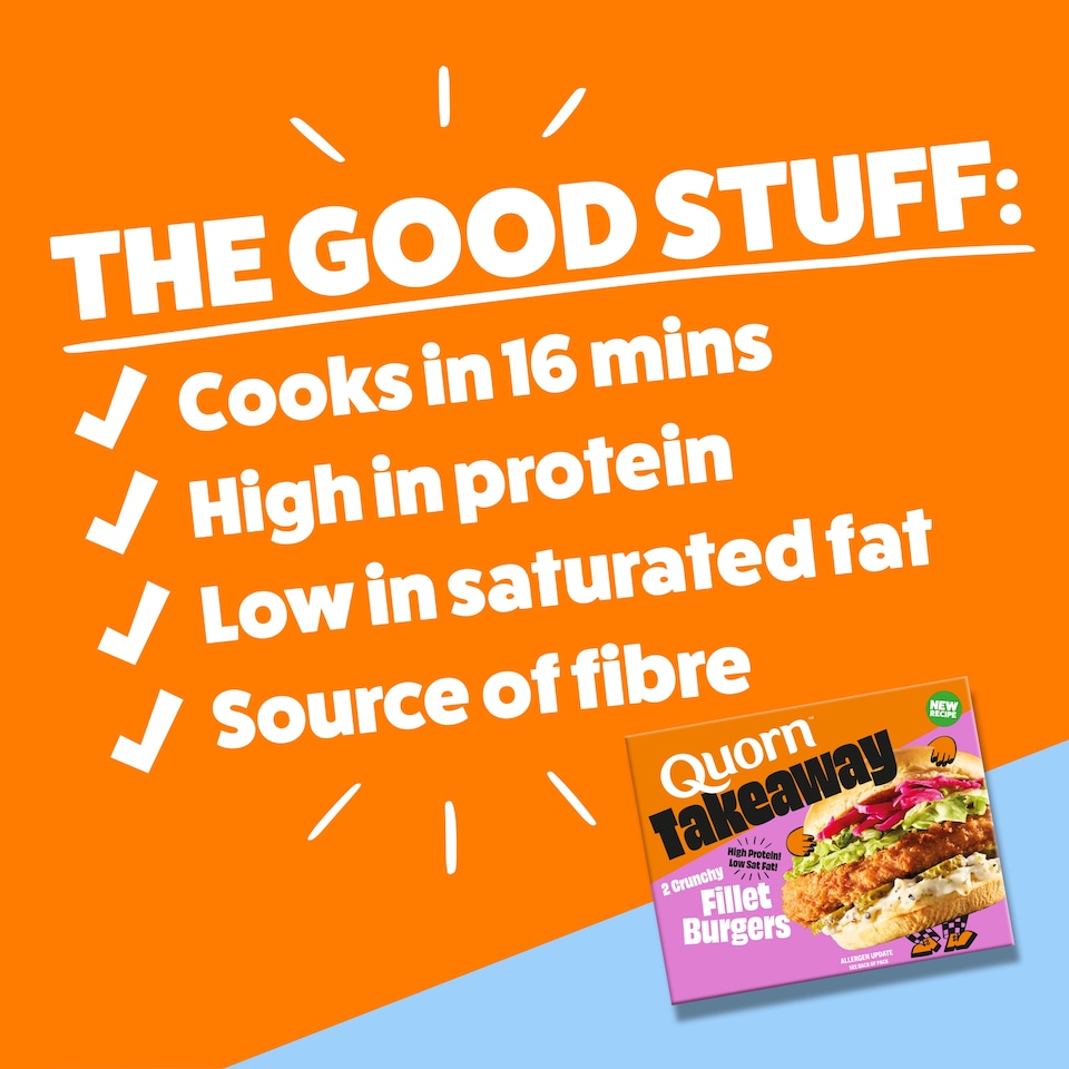 image 1 of Quorn Takeaway 2 Crunchy Fillet Burgers 190g