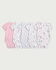 image 2 of F&F Baby 5-Pack Pure Cotton Floral Printed Short Sleeved Bodysuits in White