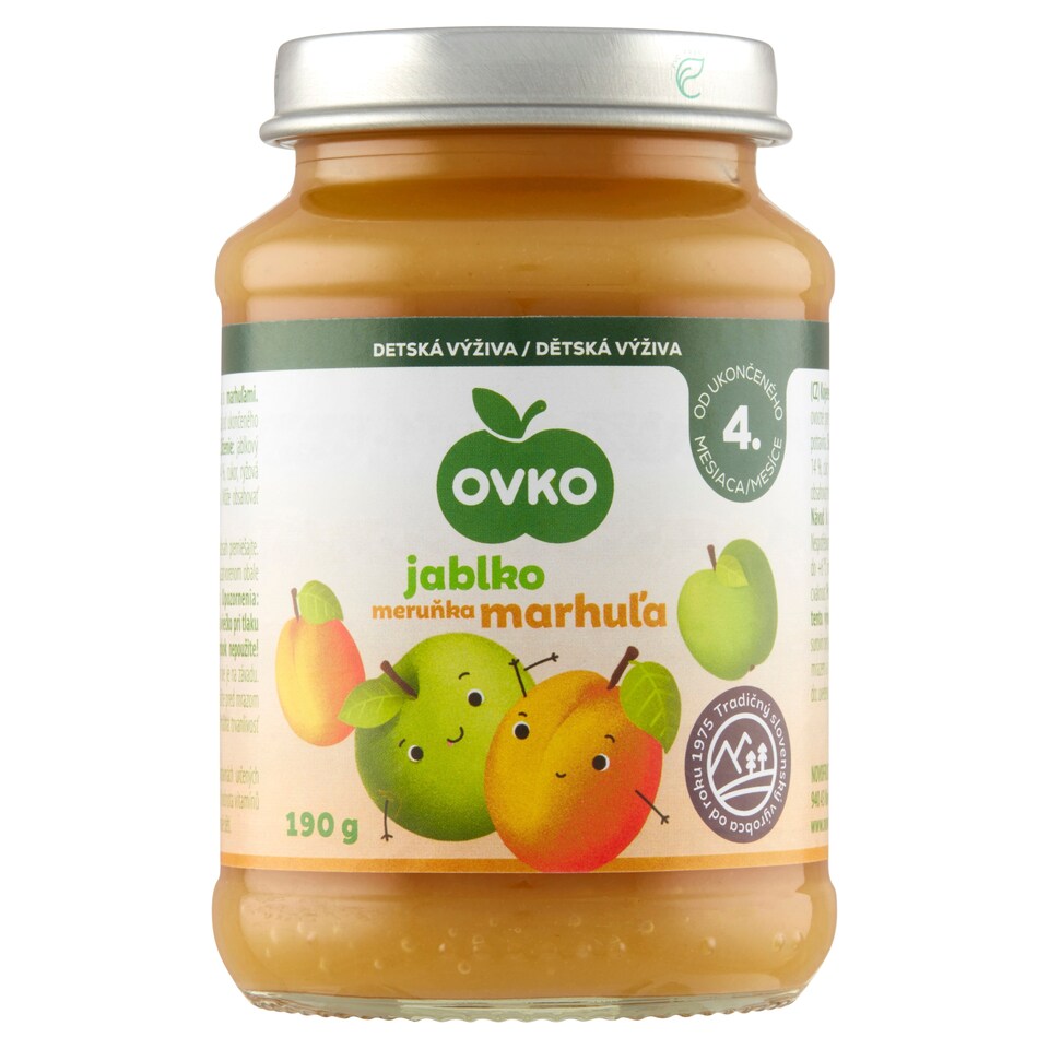 obrázok 1 z OVKO Dojčenská výživa jablko marhuľa 190 g