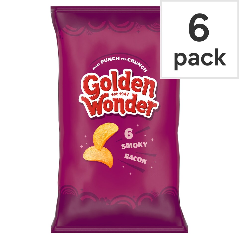 Golden Wonder 6 Pack Smoky Bacon 150G