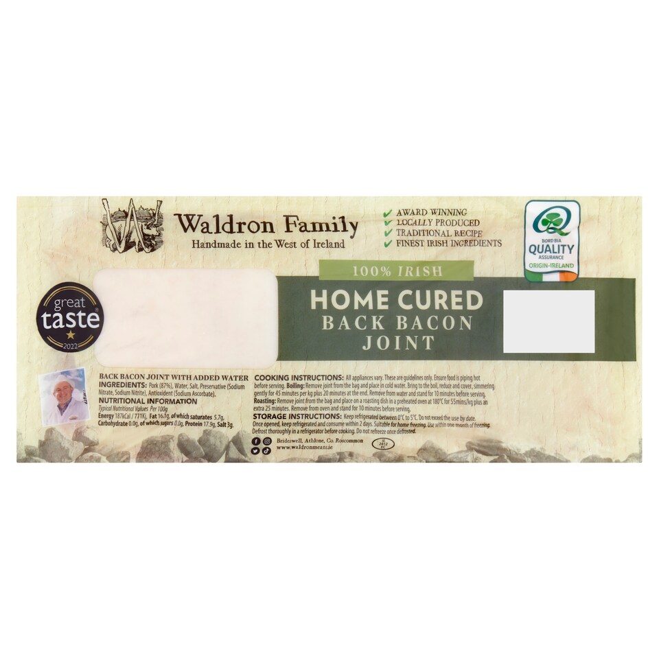 Waldrons Irish Back Joint 800G