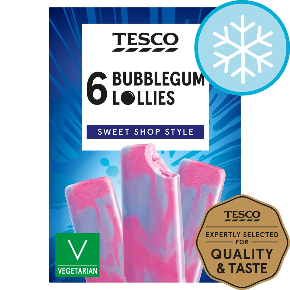 Tesco Bubblegum Lollies 6X55ml