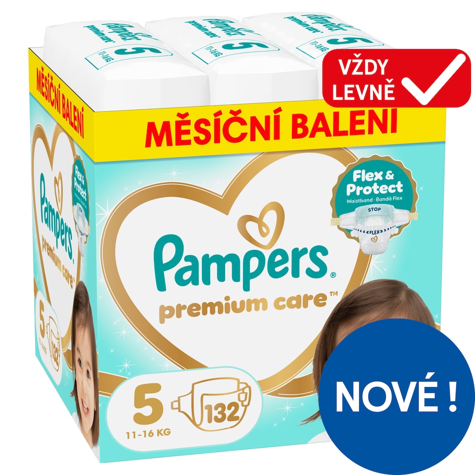 image 1 of Pampers Premium Care Size 5, 132 Nappies, 11kg-16kg