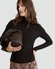 image 1 of The F&F Edit Roll Neck Long Sleeved Top with Wool in Brown