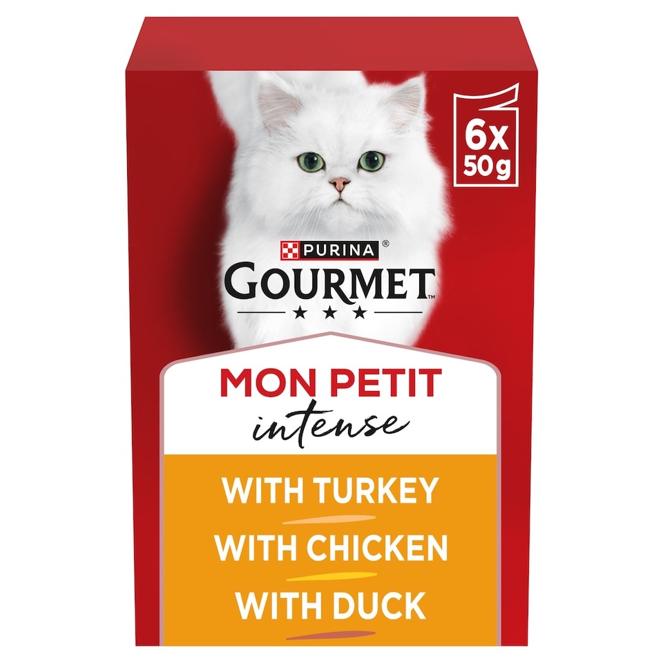 image 1 of GOURMET Mon Petit Meaty Variety Duck; Chicken; Turkey Wet Cat Food 6x50g