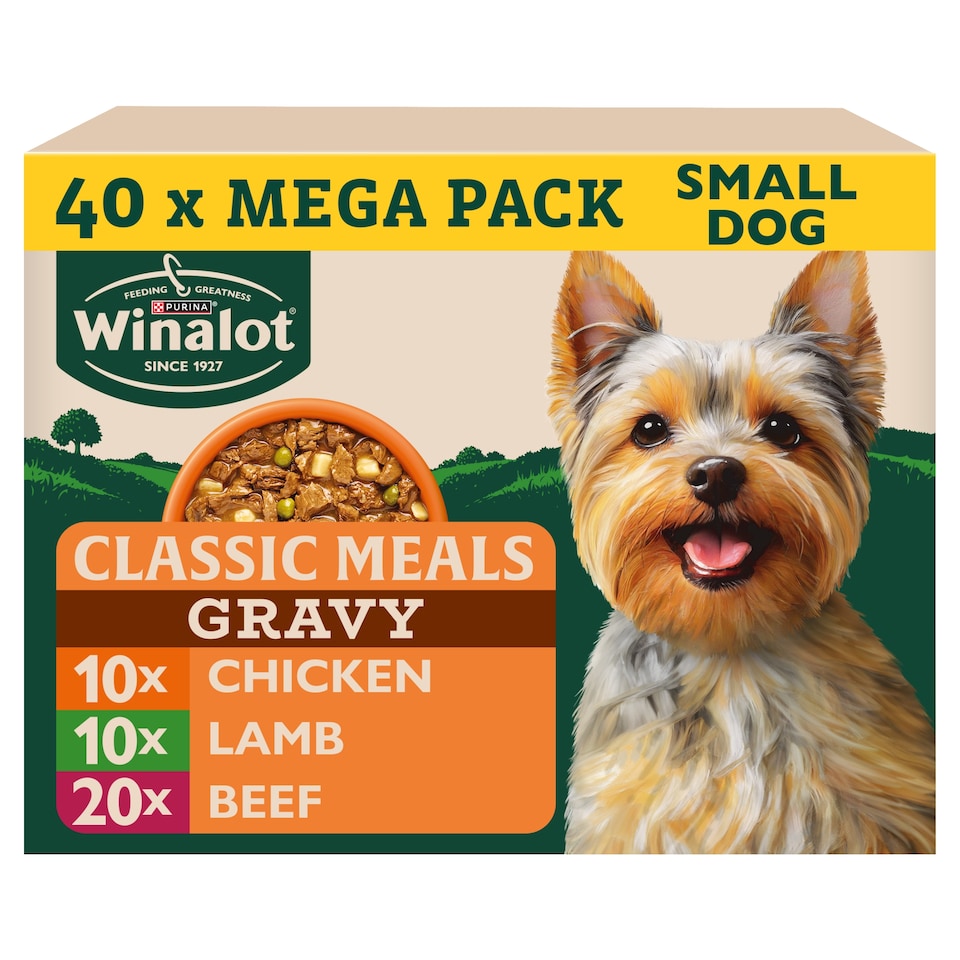 image 1 of WINALOT Meaty Chunks Small Dog Mixed in Gravy Wet Dog Food 40x85g