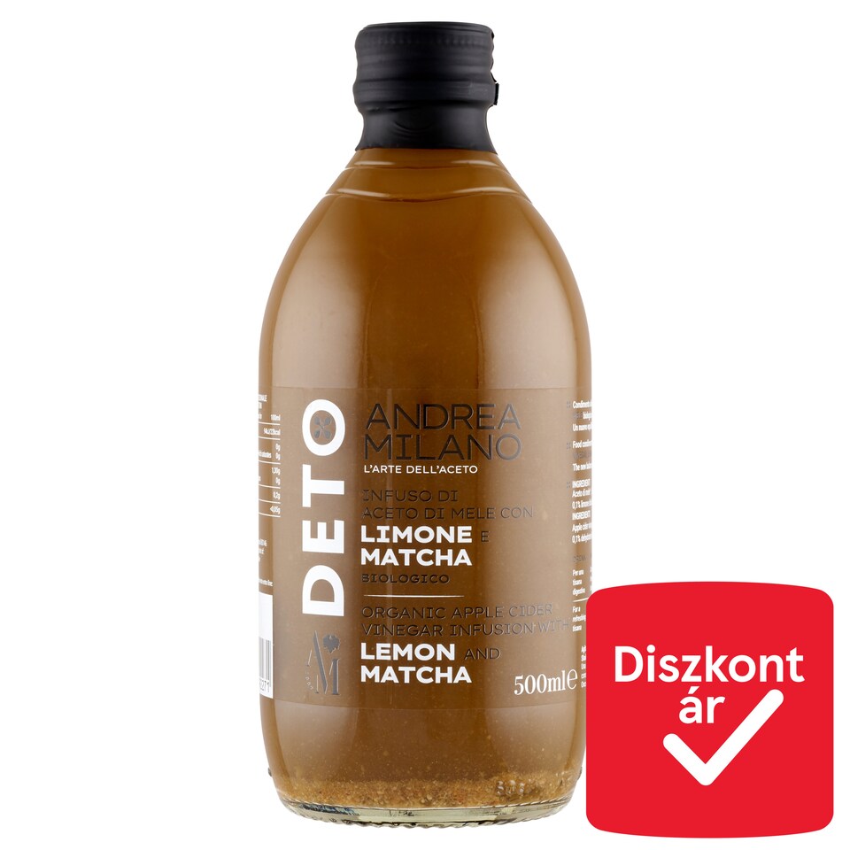 Andrea Milano Deto Organic Apple Cider Vinegar Infusion with Matcha and Lemon 500 ml