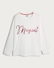 image 4 of F&F Pure Cotton Magical Slogan Pyjama Top in White
