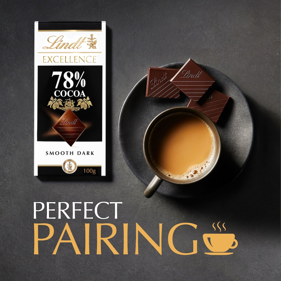 image 1 of Lindt Excellence Dark 78% Cocoa Chocolate Bar 100G