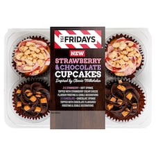 Tgi Cupcakes Strawberry & Chocolate 6 Pack