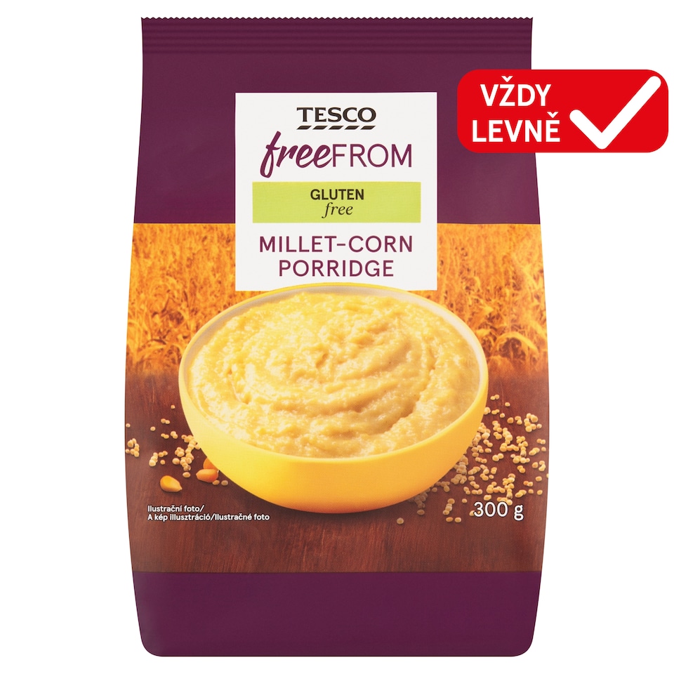 Tesco Free From Instantní jáhlovo-kukuřičná kaše 300g