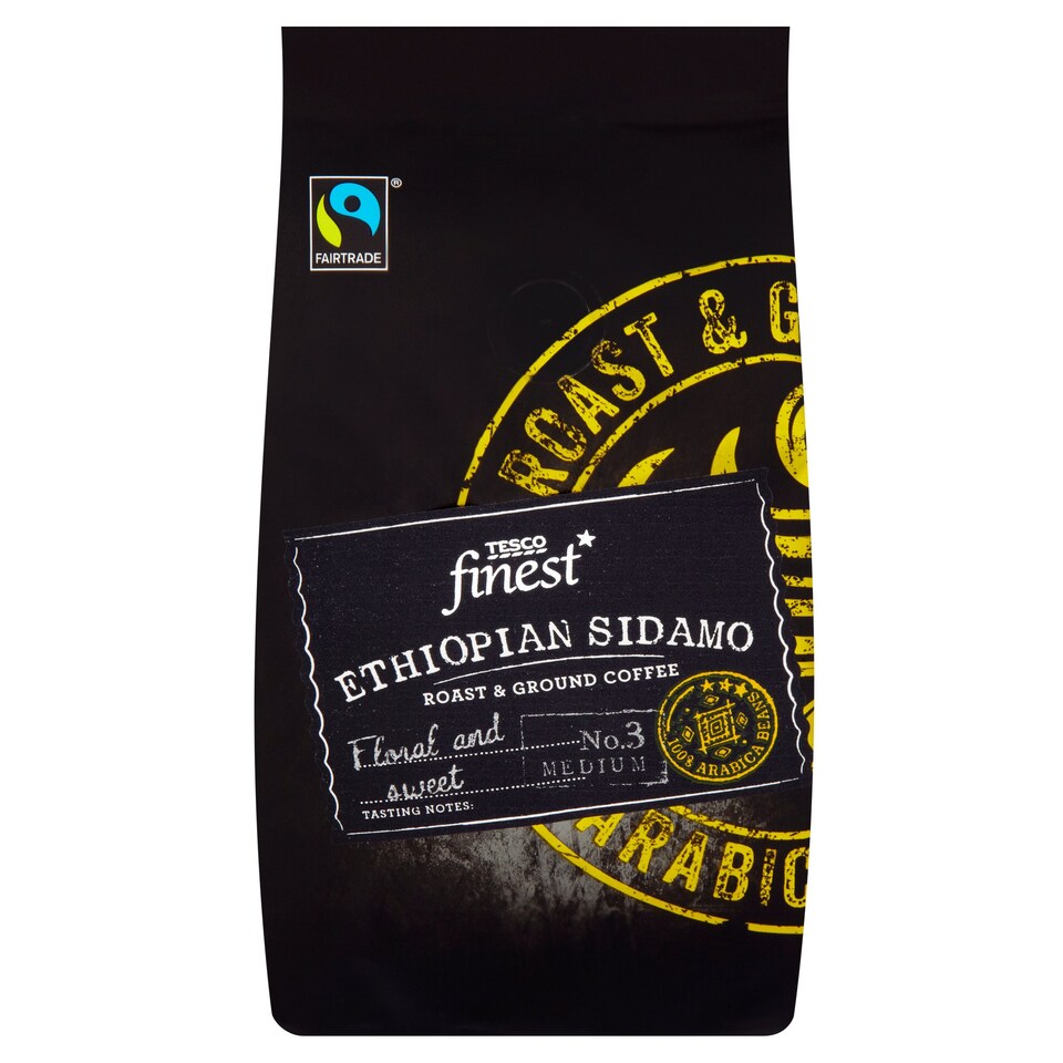 Tesco Finest* Ethiopian Sidamo Fair Trade Coffee 227G