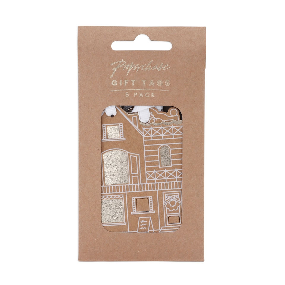 image 1 of Paperchase Christmas Roll Town Houses Tags