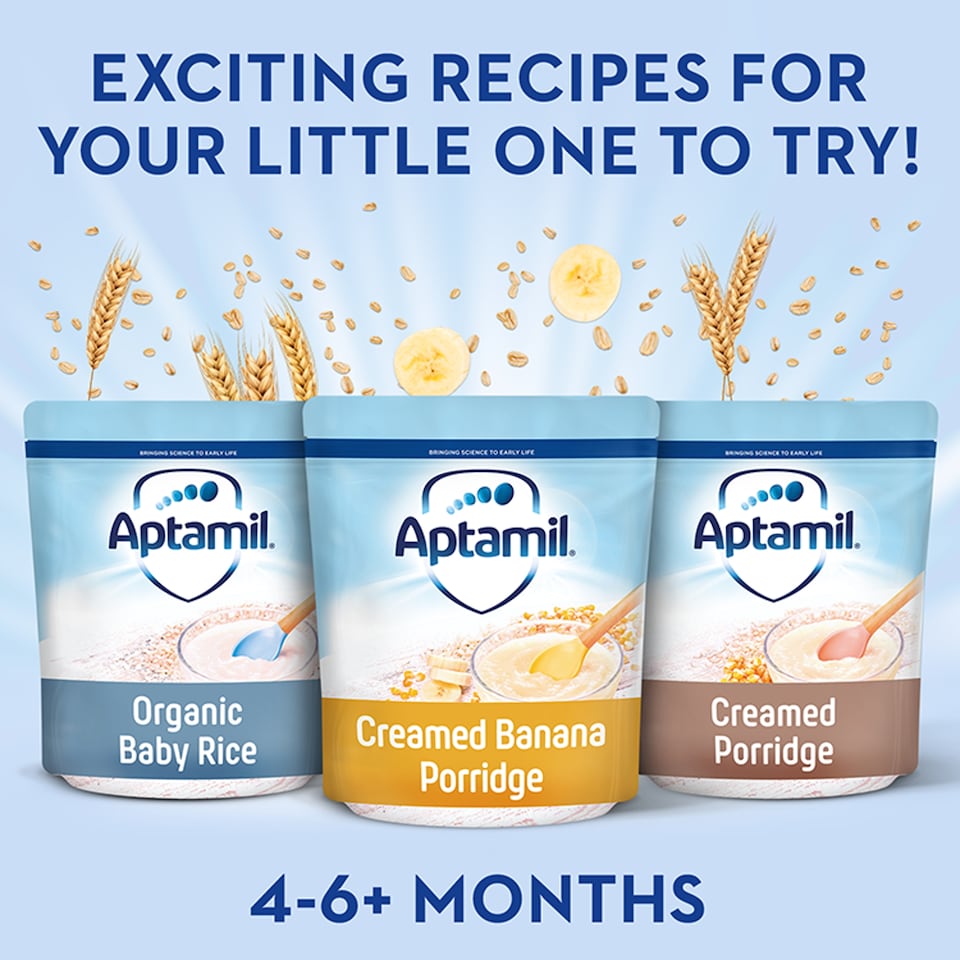 image 1 of Aptamil Creamed Banana Porridge Baby Cereal 4-6+ Months 125g