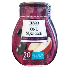Tesco Apple And Blackcurrant One Squeeze No Added Sugar 66Ml